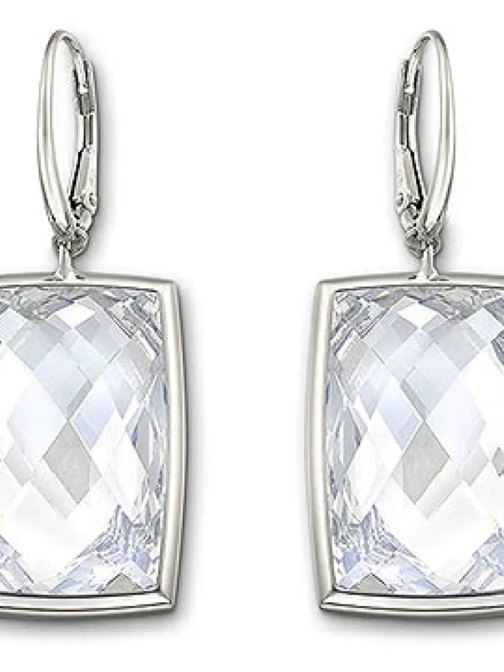 Clear Crystal Drop Earrings - Women's Silver-Tone Jewelry nirvana